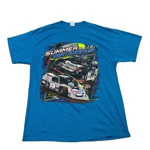 DIRTcar Summer Nationals Racing Graphic Tee Thrifted Vintage Style Size XL